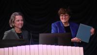 Katrina Armstrong, MD and Katalin Karikó, PhD at the 2021 Horwitz Prize award ceremony